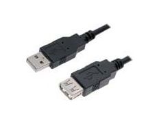Cable Extensión USB Negro 3m - Conector Tipo A-F - Nanocable