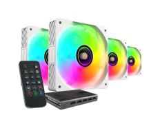 Paquete de 4 Ventiladores Mars Gaming MF-SI4KIT 12cm + HUB + Mando a Distancia ARGB