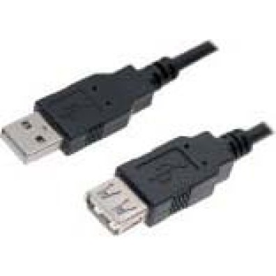 Cable Extensión USB Negro 3m - Conector Tipo A-F - Nanocable
