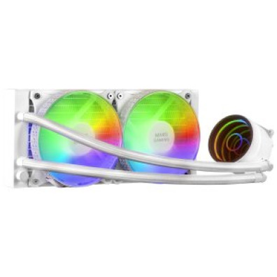 SISTEMA DE REFRIGERACION LIQUIDA MARS GAMING ML-ONE240 WHITE 2x (12x12) ILUMINACION FRGB TPD 400W PA